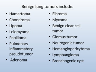 Comprehensive Radiological Overview of Lung Tumors and Thoracic ...
