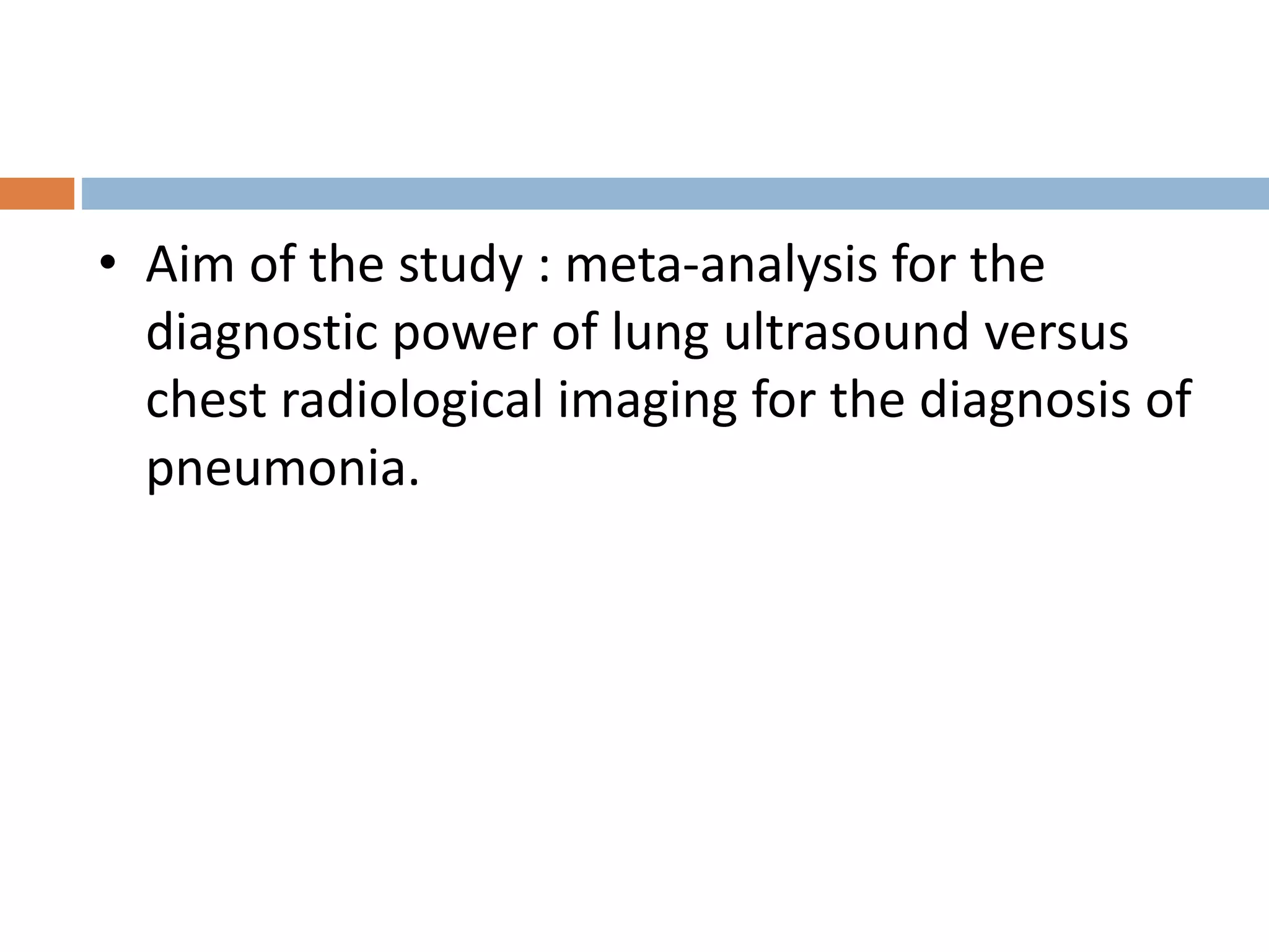 Lung ultrasound for diagnosis of pneumonia | PPTX