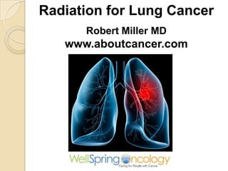 Radiation for Lung Cancer
      Robert Miller MD
   www.aboutcancer.com
 