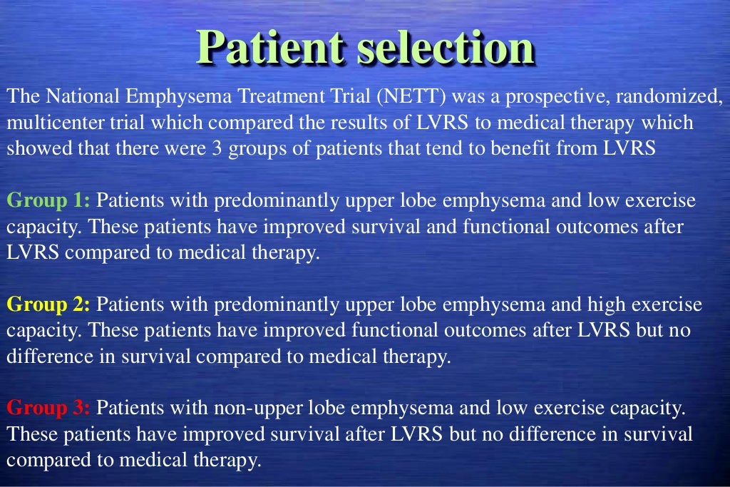 Lung volume reduction surgery