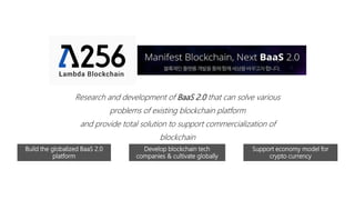 Research and development of BaaS 2.0 that can solve various
problems of existing blockchain platform
and provide total sol...