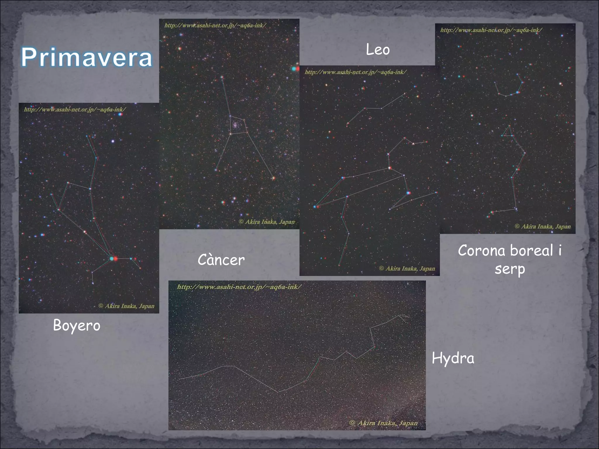 Boyero
Càncer
Leo
Corona boreal i
serp
Hydra
 