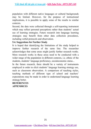 Luận Văn An investigation into english language learning strategies ...