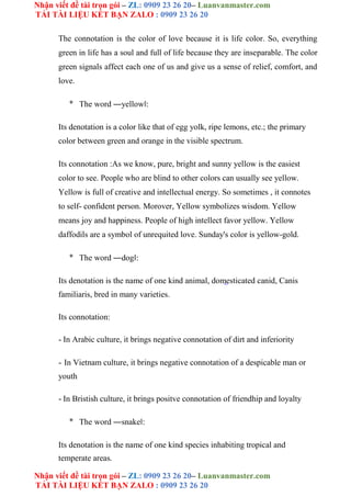 Yellow Connotes Luận Văn A Study On Denotation And Connotation In English.doc