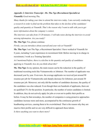 original transcript - interview transcript shahmeer:... Luận Văn Limited Social Media Recruiting Tools At Vinamilk.doc