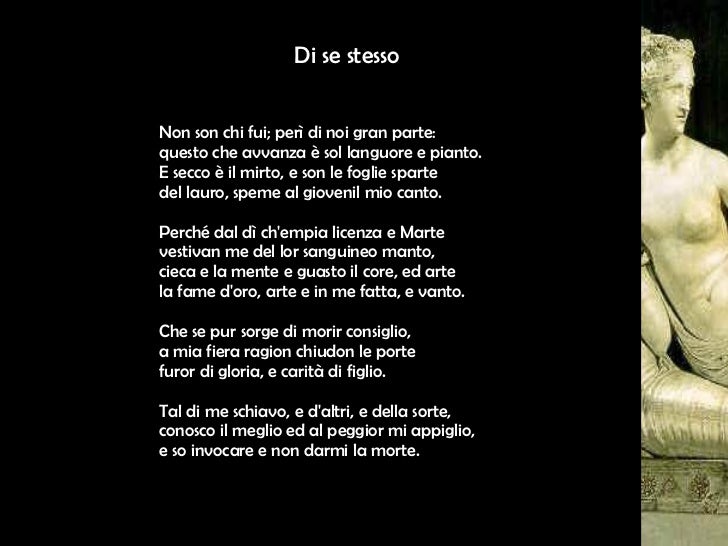Non So Chi Fui Foscolo Analisi