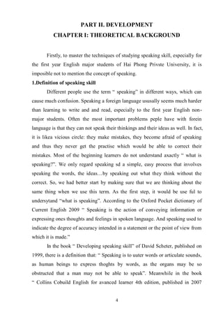 A study on how to improve english skill for the first year English ...