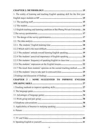 A study on how to improve english skill for the first year English ...