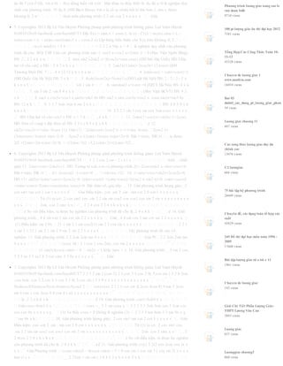 do đó f’(x)≥f’(0), với x≥0 f(x) đồng biến với x≥0 . Mặt khác ta thấy f(0)=0, do đó x=0 là nghiệm duy
nhất của phương trình. Ví dụ 8: (ĐH Bách Khoa) Với n là số tự nhiên bất kì lớn hơn 2, tìm x thuộc
khoảng 0; 2 π thoả mãn phương trình: 2 2 sin cos 2 n n n x x  . Giải
5. Copyrights 2013 By Lê Văn Huynh Phöông phaùp giaûi phöông trình löôïng giaùc Leâ Vaên Huynh
01683515610 facebook.com/huynhICT5 Đặt f(x) = sinn x + cosn x, ta có : f’(x) = ncosx.sinn-1 x –
nsinx.cosn-1 x. = nsinx.cosx(sinn-2 x – cosn-2 x) Lập bảng biến thiên của f(x) trên khoảng 0; 2
, ta có minf(x) = f 4 = 2 2 2 nVậy x = 4 là nghiệm duy nhất của phương
trình đã cho. BÀI TẬP Giải các phương trình sau: 1. cos3 x+cos2 x+2sinx–2 = 0 (Học Viện Ngân Hàng)
ĐS: 2 ; 2 2 x k x n 2. tanx.sin2 x2sin2 x=3(cos2x+sinx.cosx) (ĐH Mỏ Địa Chất) HD: Chia
hai vế cho sin2 x ĐS: ; 2 4 3 x k x n  3. 2sin3x(1/sinx)=2cos3x+ (1/cosx) (ĐH
Thương Mại) ĐS: 7 ; ; . 4 4 12 12 x k x n x m   4. |sinxcosx| + |sinx+cosx|=2
(ĐH Quốc Gia Hà Nội) ĐS: 2 x k . 5. 4(sin3xcos2x)=5(sinx1) (ĐH Luật Hà Nội) ĐS: 2 ; 2 ; 2 ; 2 x
k x n x l   với 1 sin 4 . 6. sinx4sin3 x+cosx =0 (ĐH Y Hà Nội) ĐS: 4 x k
. 7. sin 3 sin 2 .sin 4 4 x x x   ; (Học Viện BCVT) ĐS: 4 2
x k 8. sin3 x.cos3x+cos3 x.sin3x=sin3 4x HD: sin2 x.sinx.cos3x+cos2 x. cosx.sin3x=sin3 4x
ĐS: 12 x k . 9. 1 1 7 4sin 3sin 4 sin 2 x x x    ĐS: 4 8 5 8 x k
x k x k      10. 3 3 2 2 sin 3 cos sin cos 3sin cosx x x x x x
HD: Chia hai vế cho cos3 x ĐS: x = 3 k , 4 x k 11. 2sinx(1+cos2x)+sin2x=1+2cosx
HD: Đưa về cung x đặt thừa số ĐS: 2 2 ( ) 4 3 x k x k k  ¢ 12.
sin2x+cos2x=1+sinx–3cosx (1). Giải (1) 2sinxcosx+2cos2 x–1=1+sinx–3cosx. 2cos2 x+
(2sinxcosx+3cosx)–sinx–2=0. 2cos2 x+(2sinx+3)cosx–(sinx+2)=0. Đặt t=cosx, ĐK 1t , ta được:
2t2 +(2sinx+3)t–(sinx+2)=0. =(2sinx+3)2 +3.2.(sinx+2)=(2sinx+5)2 .
6. Copyrights 2013 By Lê Văn Huynh Phöông phaùp giaûi phöông trình löôïng giaùc Leâ Vaên Huynh
01683515610 facebook.com/huynhICT6 1 1 2 cos 2 sin - 2 t x t x loaïi …(biết
giải) 13. 2sinx+cotx=2sin2x+1. HD: Tương tự câu a ta có phương trình 2(1–2cosx)sin2 x–sinx+cosx=0.
Đặt t=sinx, ĐK 1t . 2(1–2cosx)t2 –t+cosx=0 … =(4cosx–1)2 . 14. 1+sinx+cosx+sin2x+2cos2x=0.
HD: (1+ sin2x)+(sinx+cosx)+2cos2x=0. (sinx+cosx)2 +(sinx+cosx)+2(cos2 x–sin2 x)=0. (sinx+cosx)2
+(sinx+cosx)+2(sinx+cosx)(sinx–cosx)=0. Đặt thừa số, giải tiếp … 15. Giải phương trình lượng giác: 2
cos sin1 tan cot 2 cot 1 x x x x x  Giải Điều kiện: cos .sin 2 .sin . tan cot 2 0 cot 1 x x x x x x 
Từ (1) ta có: 2 cos sin1 cos .sin 2 2 sin sin cos2 cos cos1 cos sin 2 sin x x x x x x x x x
x x x  2sin .cos 2 sinx x x 2 2 4 cos 2 2 4 x k x k x k 
 ¢ So với điều kiện, ta được họ nghiệm của phương trình đã cho là 2 4 x k k ¢ 16. Giải
phương trình: 4 4 sin cos 1 tan cot sin 2 2 x x x x x  Giải 4 4 sin cos 1 tan cot sin 2 2 x x x x x 
(1) Điều kiện: sin 2 0x 21 1 sin 2 1 sin cos2(1) sin 2 2 cos sin x x x x x x   2 2 1
1 sin 2 1 12 1 sin 2 1 sin 2 0 sin 2 sin 2 2 x x x x x   Vậy phương trình đã cho vô
nghiệm. 17. Giải phương trình: 2 2 2sin 2sin tan 4 x x x   . Giải Pt 2 2 2sin 2sin tan
4 x x x   (cosx )0 2 1 cos 2 cos 2sin .cos sin 2 x x x x x  
(1–sin2x)(cosx–sinx) = 0 sin2x = 1 hoặc tanx = 1. 18. Giải phương trình: 3 sin 2 cos
3 2 3 os 3 3 os2 8 3 cos sinx 3 3 0x x c x c x x . Giải
7. Copyrights 2013 By Lê Văn Huynh Phöông phaùp giaûi phöông trình löôïng giaùc Leâ Vaên Huynh
01683515610 facebook.com/huynhICT7 3 2 3 2 sin 2 (cos 3) 2 3.cos 3 3.cos 2 8( 3.cos sin ) 3 3 0 2sin
.cos 6sin .cos 2 3.cos 6 3 cos 3 3 8( 3.cos sin ) 3 3 0 x x x x x x x x x x x x x x  
0)sincos3(8)sincos3(cos.6)sincos3(cos2 2 xxxxxxxx 2 2 ( 3 cos sin )( 2cos 6cos 8) 0 tan 3 3cos
sin 0 cos 1 cos 3cos 4 0 cos 4 ( ai) x x x x x x x x x x x   
lo ,3 2 x k k x k  Z 19. Giải phương trình: cosx=8sin3 6 x 
Giải cosx=8sin3 6 x  cosx = 3 3 sin cosx x 3 2 2 3 3 3sin 9sin cos 3 3sin cos
cos cos 0x x x x x x x (3) Ta thấy cosx = 0 không là nghiêm (3) 3 2 3 3 tan 8tan 3 3 tan 0x x x
tan 0x x k 20. Giải phương trình lượng giác: 2 cos sin1 tan cot 2 cot 1 x x x x x  Giải
Điều kiện: cos .sin 2 .sin . tan cot 2 0 cot 1 x x x x x x  Từ (1) ta có: 2 cos sin1 cos
.sin 2 2 sin sin cos2 cos cos1 cos sin 2 sin x x x x x x x x x x x x  2sin .cos 2 sinx x x 2
2 4cos 2 2 4 x k x k x k   ¢ So với điều kiện, ta được họ nghiệm
của phương trình đã cho là 2 4 x k k  ¢Z 21. Giải phương trình: cos2 5 2(2 cos )(sin cos )x x
x x Giải Phương trình (cosx–sinx)2 – 4(cosx–sinx) – 5 = 0 cos sin 1 cos sin 5 ( cos sin 2) x x x x
loai vi x x     2 22sin 1 sin sin ( ) 4 4 4 2 x k x x k Z x k  
Phuong trinh luong giac nang cao le
van doan ltdh
9710 views
100 pt lượng giác ôn thi đại học 2012
7381 views
Tổng Hợp Các Công Thức Toán 10-
11-12
43328 views
Chuyen de luong giac 1
www.mathvn.com
16034 views
Bai 03
dabttl_cac_dang_pt_luong_giac_phan_0
59 views
Luong giac chuong 11
607 views
Cac cong thuc luong giac day du
chinh xac
13076 views
C2 luongiac
666 views
75 bài tập hệ phương trình
28609 views
Chuyên đề, các dạng toán tổ hợp xác
suất
43829 views
245 Đề thi đại học môn toán 1996 -
2005
17608 views
Bài tập lượng giác từ a tói z 11
1961 views
Chuyen de luong giac
143 views
Giải Chi Tiết Phần Lượng Giác-
THPT Lương Văn Can
3893 views
Luong giac
837 views
Luonggiac chuong3
860 views
 