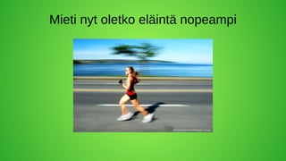 Mieti nyt oletko eläintä nopeampi
 