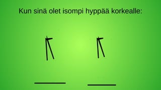 Kun sinä olet isompi hyppää korkealle:
 