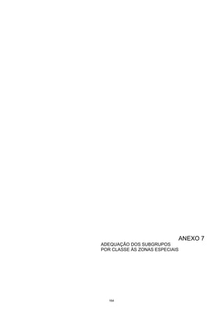 164
ANEXO 7
ADEQUAÇÃO DOS SUBGRUPOS
POR CLASSE ÀS ZONAS ESPECIAIS
 