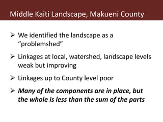 How landscape level governance and land use planning are connected: Insights from case studies in Marsabit, Isiolo and Makueni