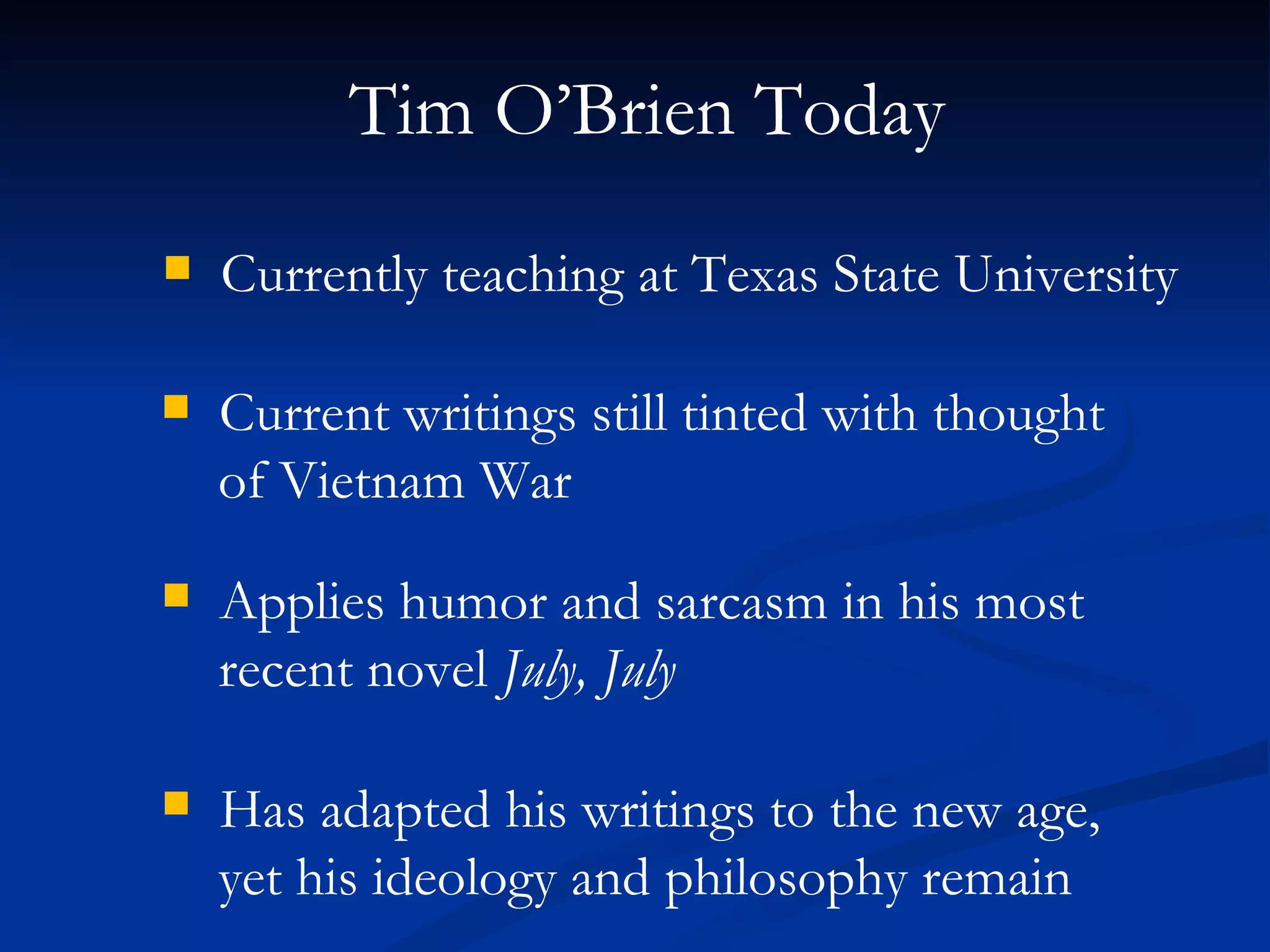 Tim O'Brien | PPT