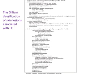 The Gilliam
classification
of skin lesions
associated
with LE
 