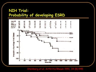 NIH Trial: Probability of developing ESRD   Steinberg et al, Arthritis Rheum 1991, 34 (8):945 
