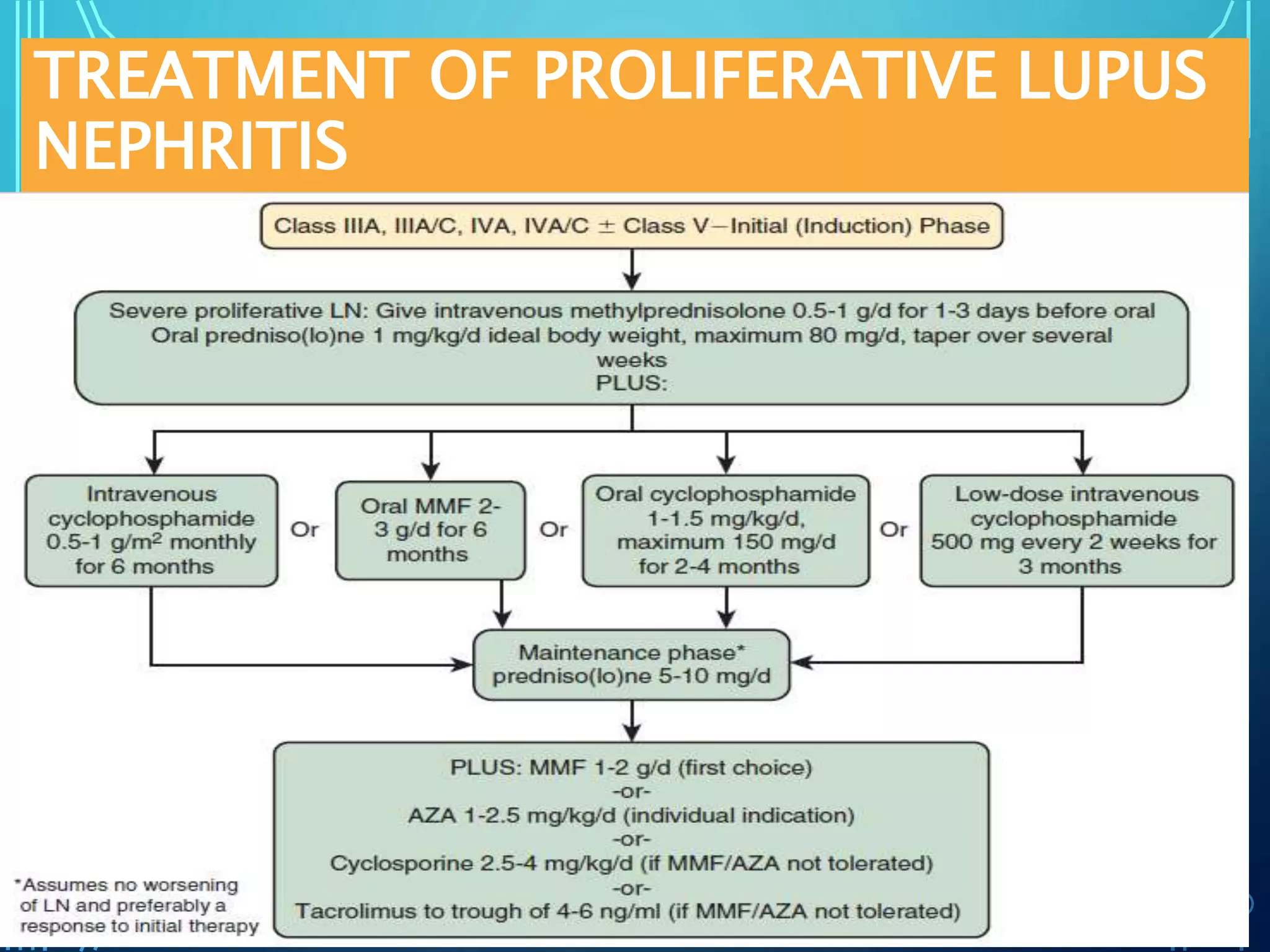 TREATMENT OF PROLIFERATIVE LUPUS
NEPHRITIS
 