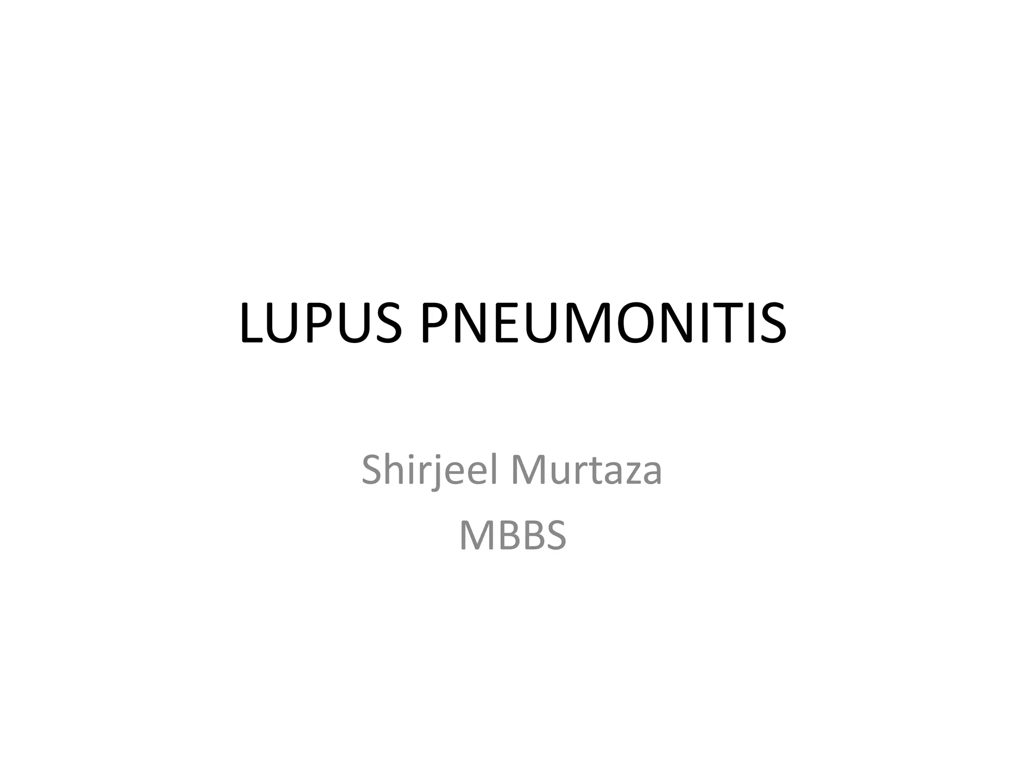 Lupus pneumonitis | PPT