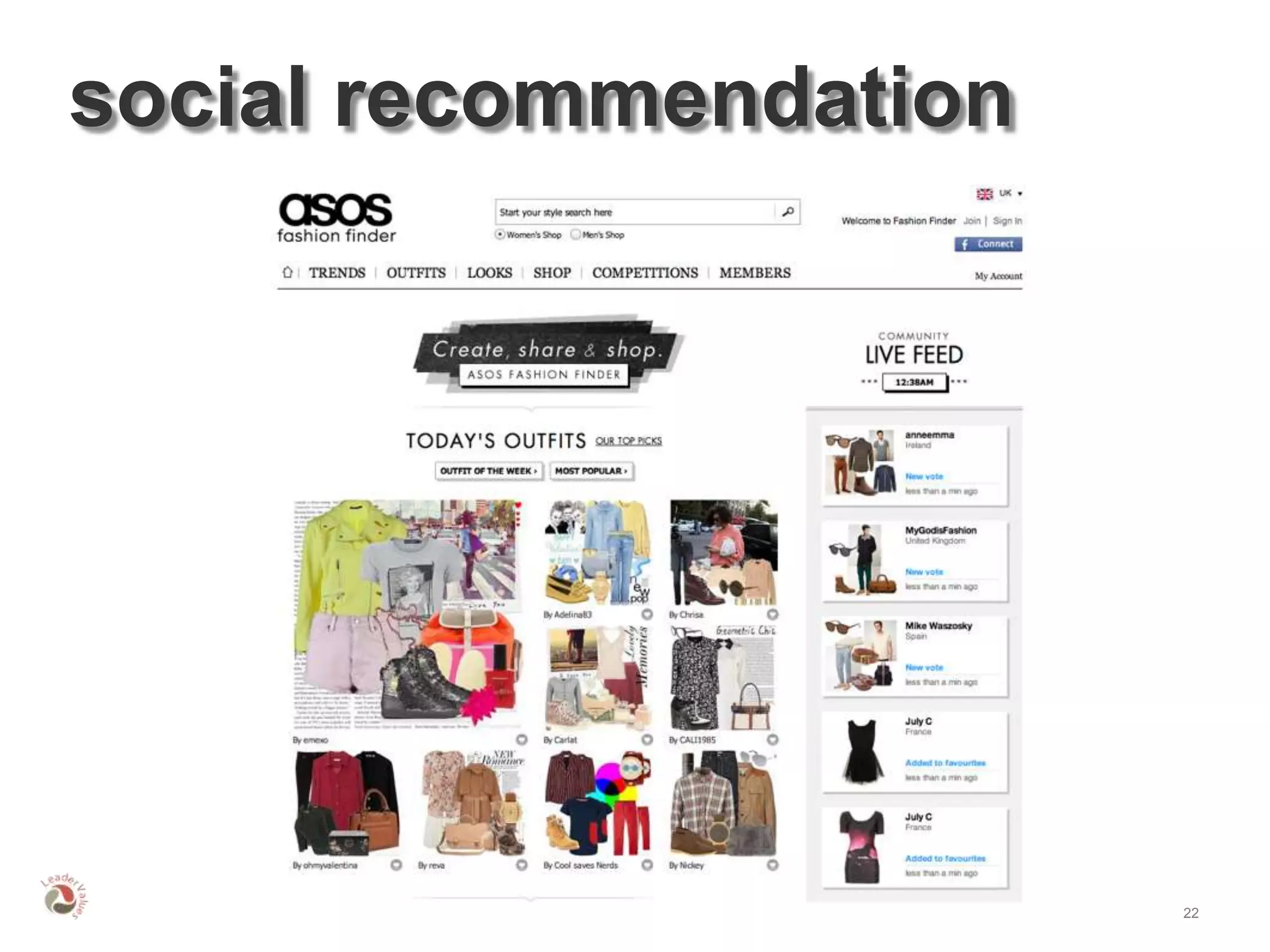 social recommendation




                        22
 