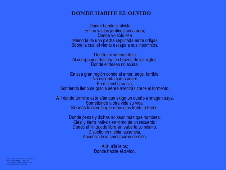 Luís cernuda donde habite el olvido