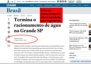 Crise de
abastecimento
não é novidade
para o governo.
 