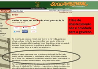 Crise de
abastecimento
não é novidade
para o governo.
 