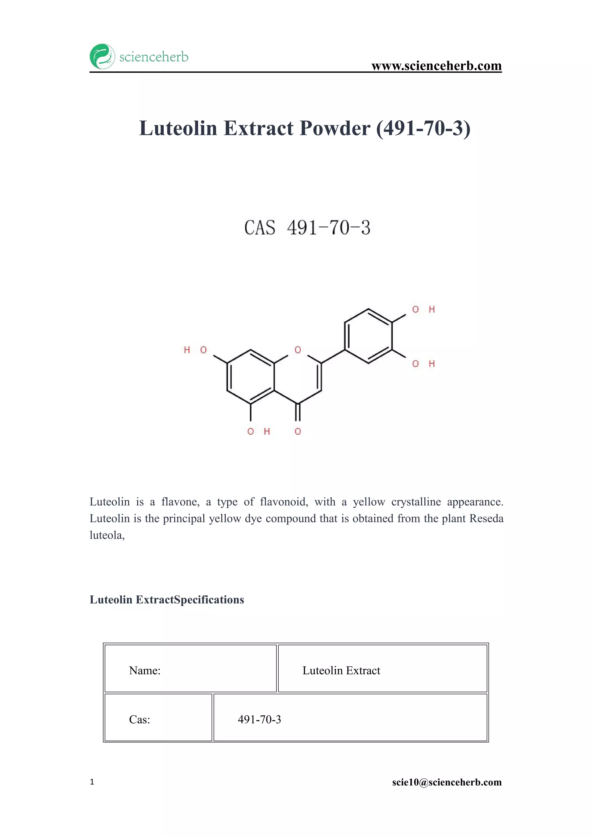 Everything You Need To Know About Luteolin Extract Powder (491703) PDF