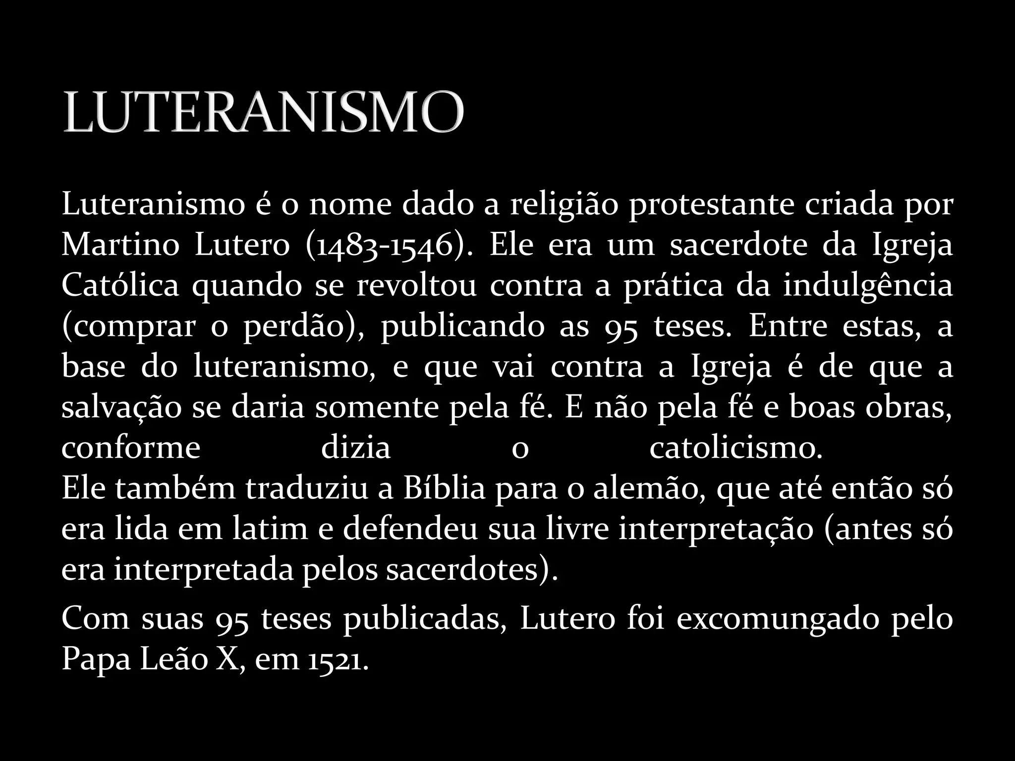 Luteranismo, calvinismo, anglicanismo e a contrarreforma | PPTX