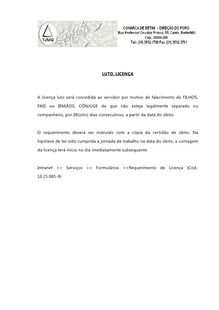 Luto, licença