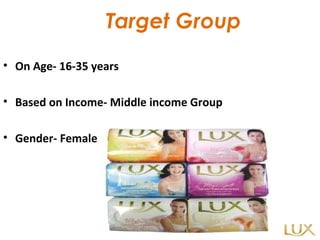 On Age- 16-35 years Based on Income- Middle income Group Gender- Female Target Group 