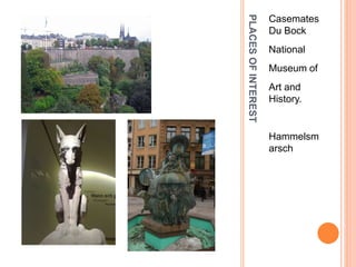 PLACESOFINTEREST
Casemates
Du Bock
National
Museum of
Art and
History.
Hammelsm
arsch
 