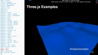 threejs/examples
Three.js Examples
26
 