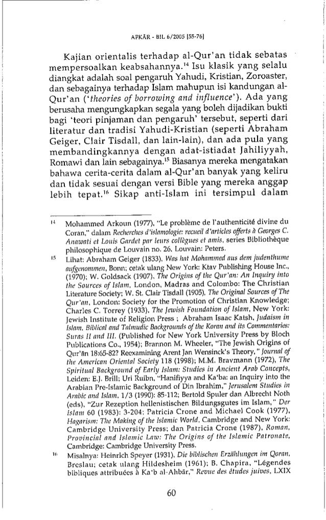 Al Qur An Orientalisme Dan Luxenberg