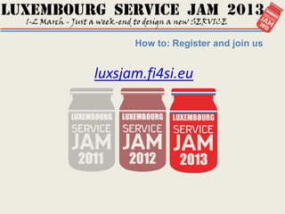 How to: Register and join us


luxsjam.fi4si.eu
 