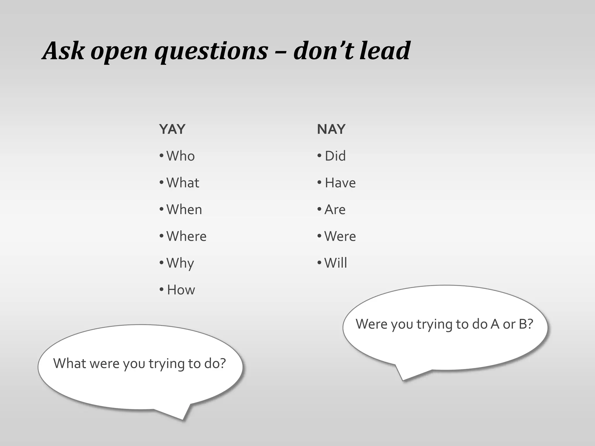  What’s  your hypothesis?Also, make sure you identify your own bias and beliefs!