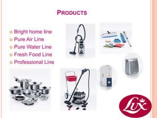 PRODUCTS

 Bright home line
 Pure Air Line

 Pure Water Line

 Fresh Food Line

 Professional Line
 
