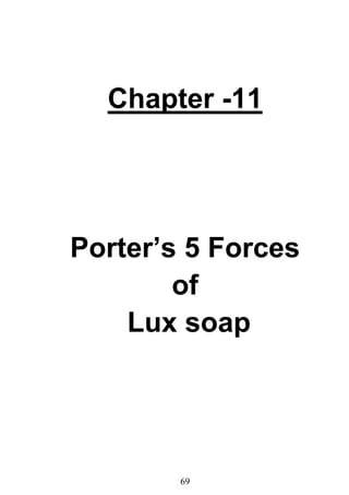 69
Chapter -11
Porter’s 5 Forces
of
Lux soap
 