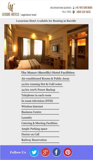 Luxurious Hotel Available for Booking in Bareilly