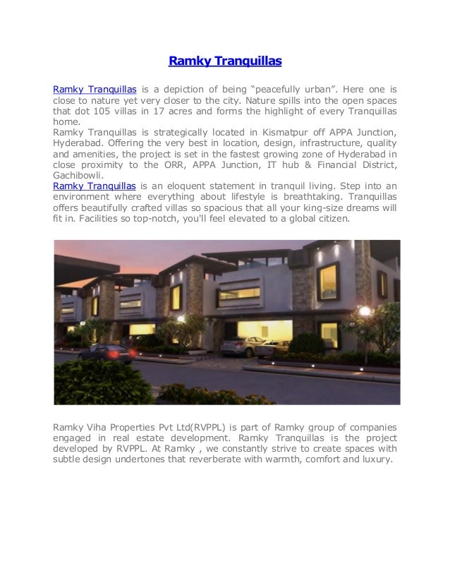 Luxurious villas for sale in appa junction, hyderabad