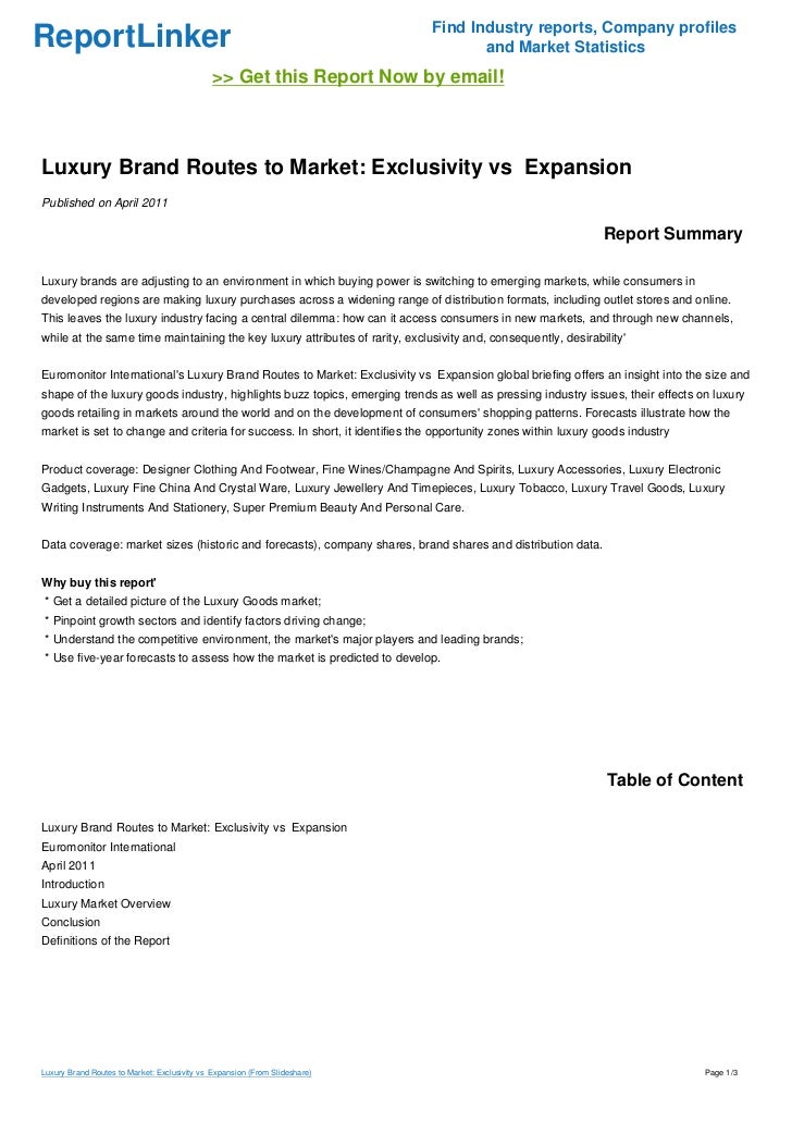 Luxury Brand Routes to Market Exclusivity vs Expansion