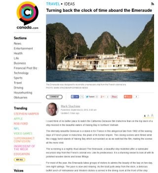 Luxury Halong Bay Cruise, the Emeraude, featured in Canada.com