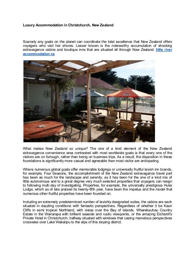 Luxury Accommodation In Christchurch