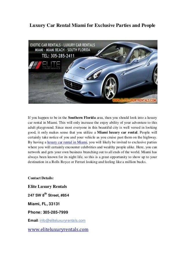Luxury Car Rental Miami
