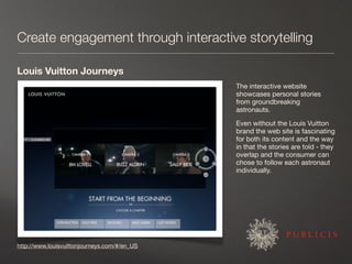 Create engagement through interactive storytelling

Louis Vuitton Journeys
                                              T...