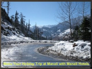 Make Your Holiday Trip at Manali with Manali Hotels

 