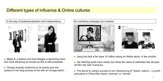 Different types of influence & Online cultures
In the way of professionalization and independency No marketing campaign bu...