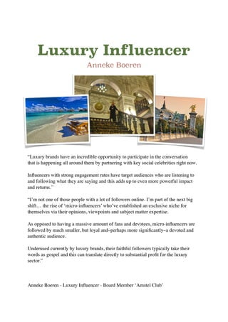 Luxury influencer - Anneke Boeren