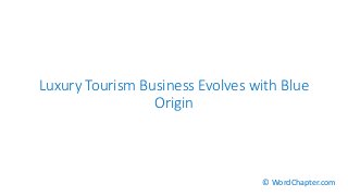 Luxury Tourism Business Evolves with Blue
Origin
© WordChapter.com
 