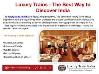 Luxury Trains in India That You Should Definitely Ride on atleast Once ...