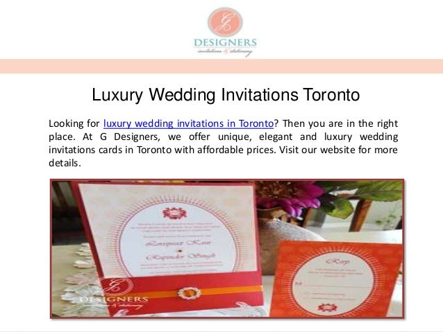 Luxury Wedding Invitations Toronto